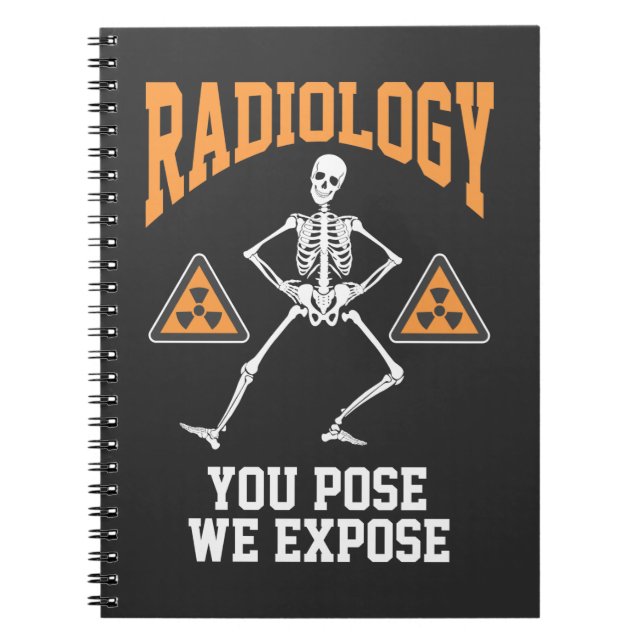 Caderno Espiral Engraçado Dançando Esqueleto Xray Radiologia Humor (Frente)