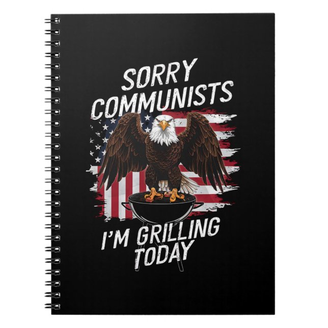 Caderno Espiral Engraçado Desculpem Comunistas que estou Griling h (Frente)