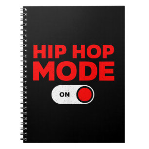 Caderno Espiral Engraçado Design de Hip Hop para Homens Homens 90
