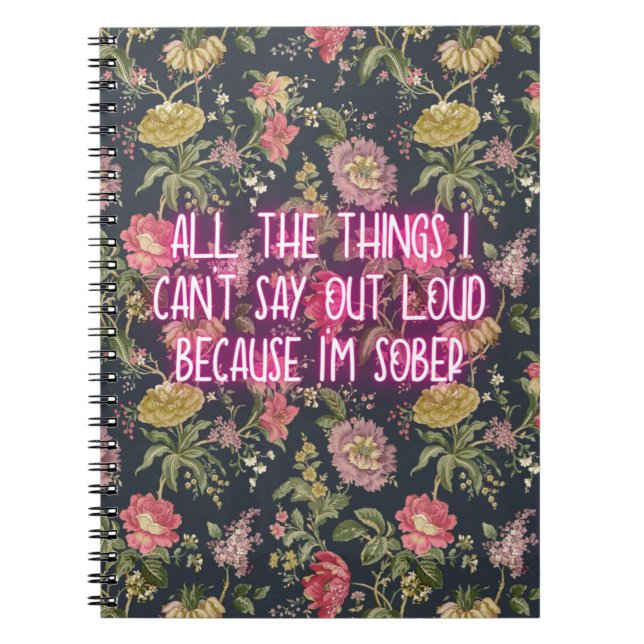 Caderno Espiral Engraçado Diário Sobriety (Frente)