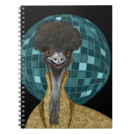 Caderno Espiral Engraçado Disco Emu Bird