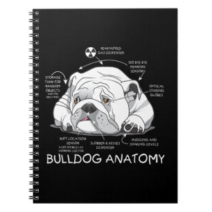 Caderno Espiral Engraçado - Engraçado Cão-Grande Anatomia em Inglê