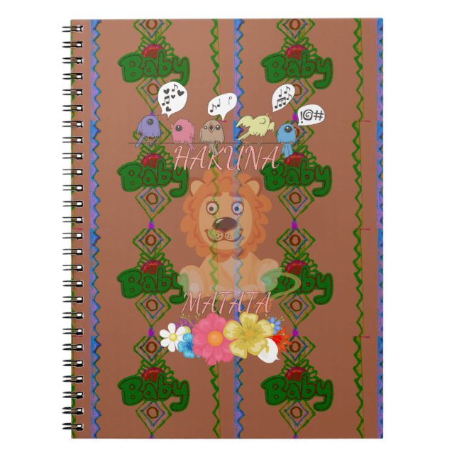 Caderno Espiral Engraçado Engraçado Rei Leão-Leão Hakuna Matata De (Frente)