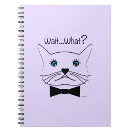 Caderno Espiral Engraçado Espera... O quê? Gato De Olho Cruzado, L