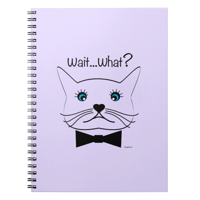 Caderno Espiral Engraçado Espera... O quê? Gato De Olho Cruzado, L (Frente)