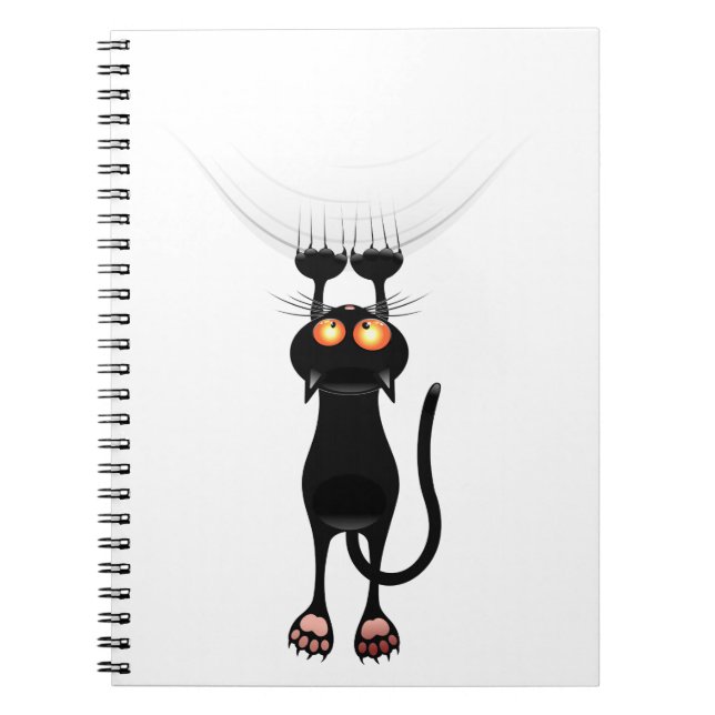 Caderno Espiral Engraçado Esperar Gato (Frente)