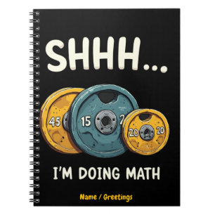 Caderno Espiral Engraçado Fazendo Matemática Levantamento de Peso 