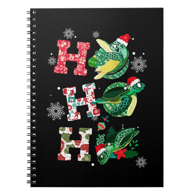 Caderno Espiral Engraçado Feliz Natal HO HO Papais noeis de Tartar (Frente)