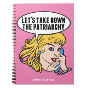 Caderno Espiral Engraçado Feminista Pop de Arte Anti-Patriarcado, 
