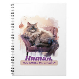 Caderno Espiral Engraçado Gato Cita Amantes de os animais de Volta