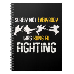 Caderno Espiral Engraçado Piada de Artes Marciais Kung Fu Lutando