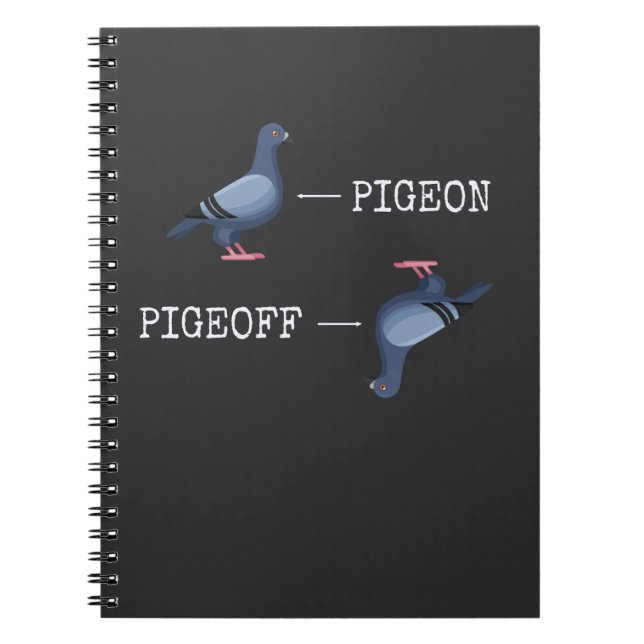 Caderno Espiral Engraçado Piada de pombo-pombo-animal Humor (Frente)