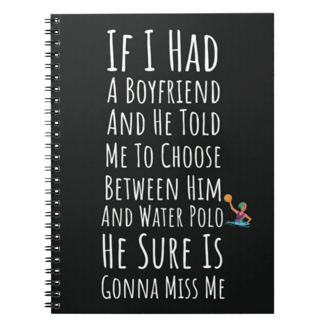 Caderno Espiral Engraçado Polo De Água Para Garotas Para Ela (Frente)