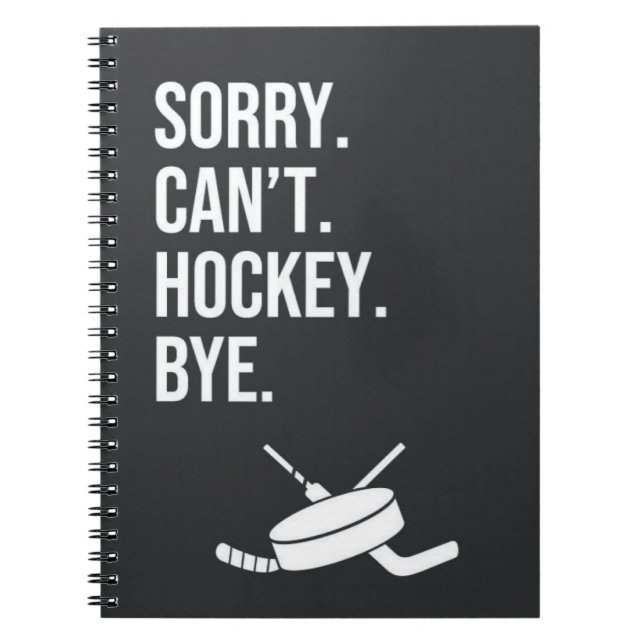 Caderno Espiral Engraçado Presente De Hóquei Negro Para Ele Esport (Frente)