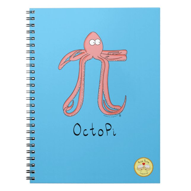 Caderno Espiral Engraçado Professor de Matemática Octopus (Frente)