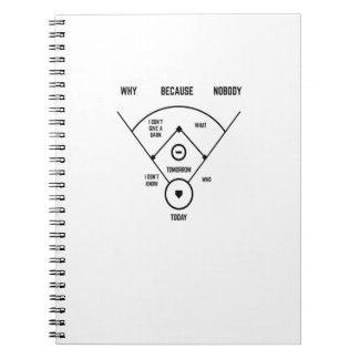 Caderno Espiral Engraçado que está na primeira Piada de beisebol