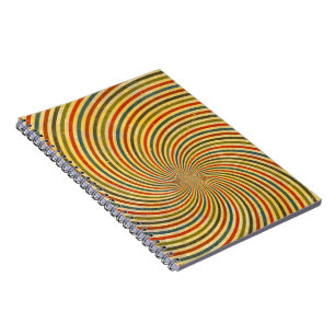 Caderno Espiral Engraçado Retro Grunge Swirl + sua ideia