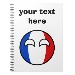 Caderno Espiral Engraçado Tending Geeky França Countryball