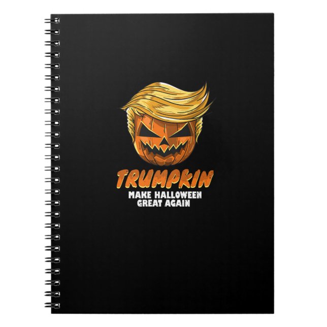 Caderno Espiral Engraçado Trumpkin Torne O Excelente De Halloween  (Frente)