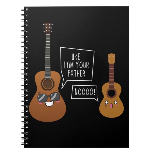 Caderno Espiral Engraçado Ukulele Player Guitarra Humor (Frente)