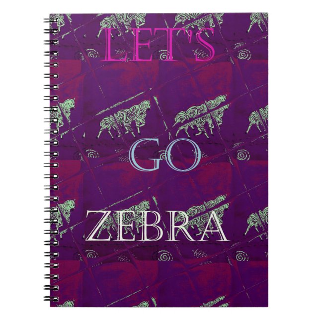 Caderno Espiral Engraçado Vamos Zebra Hakuna Matata motif Design C (Frente)