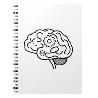 Caderno Espiral Engrenagens Cerebrais Linha Arte Mentalidade Empre