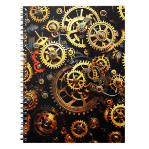 Caderno Espiral Engrenagens de Relógio Steampunk 1004
