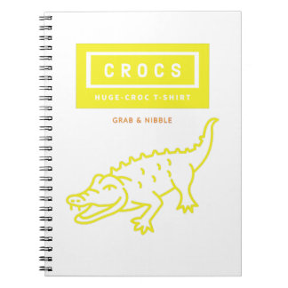Caderno Espiral ENORME CROCS, design de camiseta de crocodilo