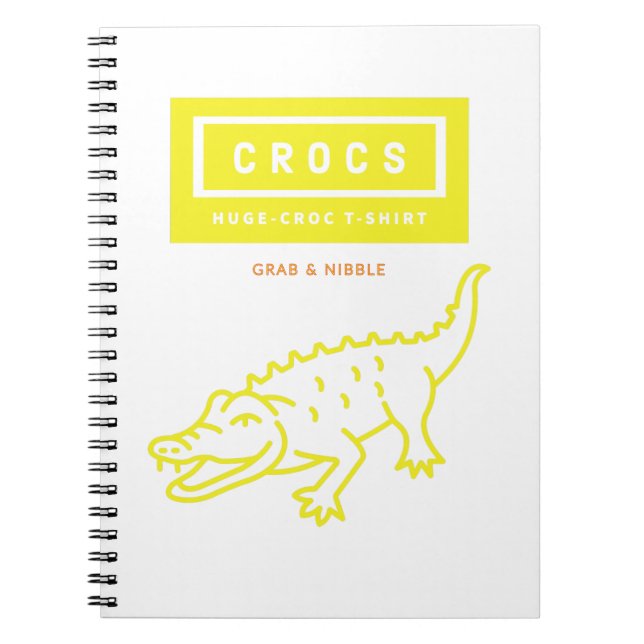 Caderno Espiral ENORME CROCS, design de camiseta de crocodilo (Frente)