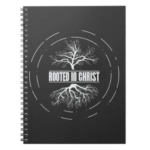 Caderno Espiral Enraizada No Cristo - Natureza Cristã Jesus Faith