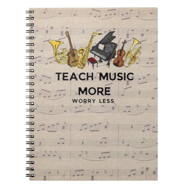Caderno Espiral Ensinar Música Mais Preocupada Menos Professora de (Frente)