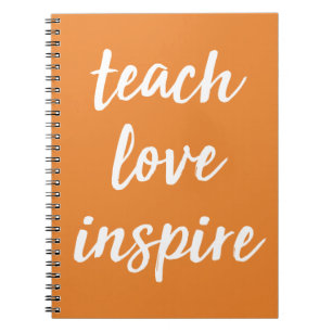 Caderno Espiral Ensine o amor inspiram   frase inspirada