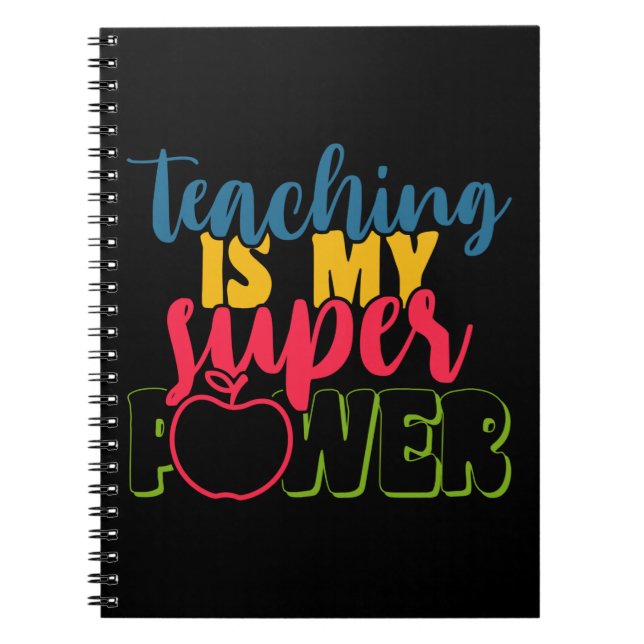 Caderno Espiral Ensino no Dia do Professor é o meu super poder (Frente)