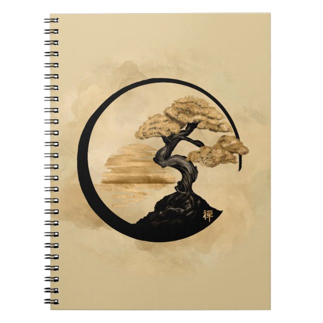 Caderno Espiral Enso Zen Circle Bonsai - Ouro Sunrise (Frente)