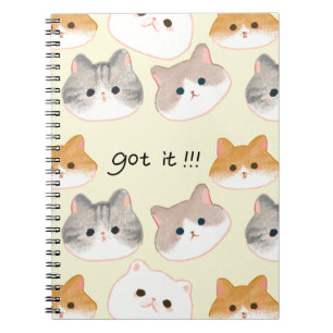 Caderno Espiral "Entendi! Notebook Adorable Cat Faces 🐾