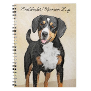 Caderno Espiral Entlebucher Mountain Dog Pintura Original