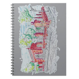 Caderno Espiral Entrada Histórica de Tijolo Vermelho