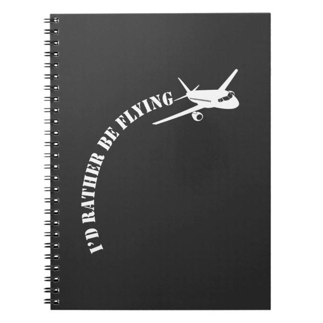 Caderno Espiral Entusiasta de aviação de avião-piloto (Frente)