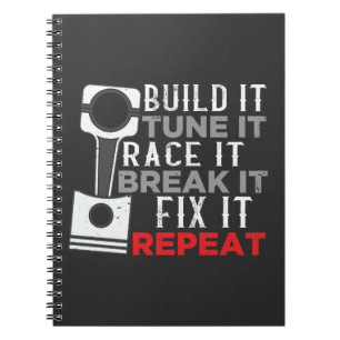Caderno Espiral Entusiastas do Automóvel Tuner Workshop Mecânico