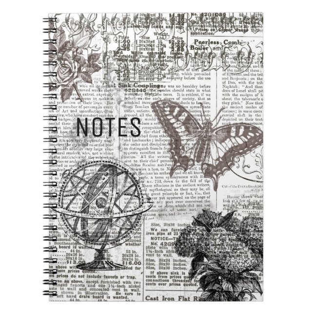 Caderno Espiral Ephemera eterno Preta e Branca (Frente)
