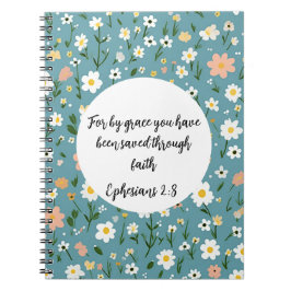 Caderno Espiral Ephesians 2:8 Christian Spiral Photo Notebook