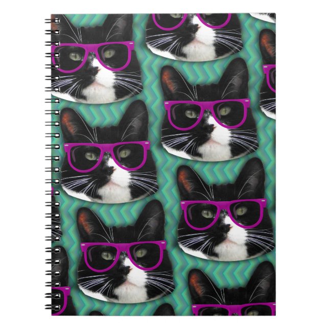 Caderno Espiral Epic Cat Com Óculos Fotografia Padrão (Frente)