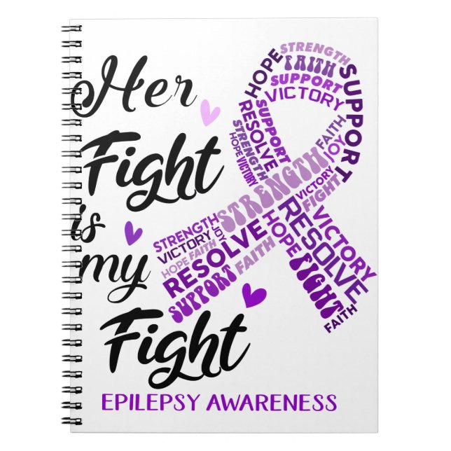Caderno Espiral Epilepsy Awareness Her Fight is my Fight (Frente)
