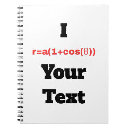 Caderno Espiral Equação Polar Personalizável (I Coração)
