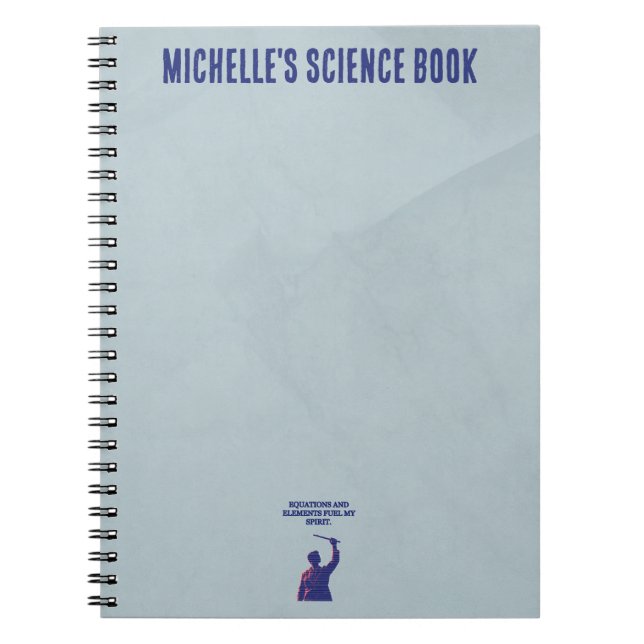 Caderno Espiral Equações e Elementos Alimentam Meu Espírito Cientí (Frente)