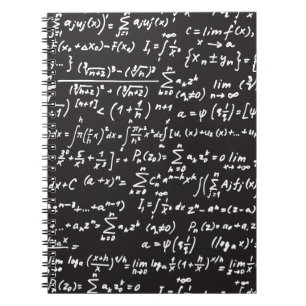 Caderno Espiral Equações matemáticas de quadro negro