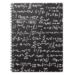 Caderno Espiral Equações matemáticas de quadro negro