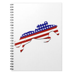 Caderno Espiral Equestre Patriótico dos EUA