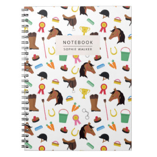 Caderno Espiral Equestrian Horse Pattern Notebook