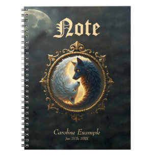 Caderno Espiral Equilíbrio Lunar – Onde as Sombras Abraçam a Luz.